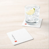 Dessous-de-verre Carré En Papier Élégante écriture moderne à la main Plain Professi (En situation)