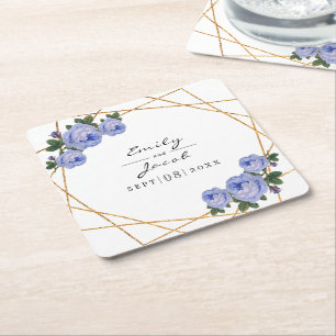 Dessous-de-verre Carré En Papier Elégante Parties scintillant or Mariage géométriqu