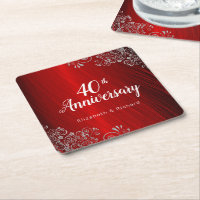 Élégante Ruby Red 40th Anniversary Party