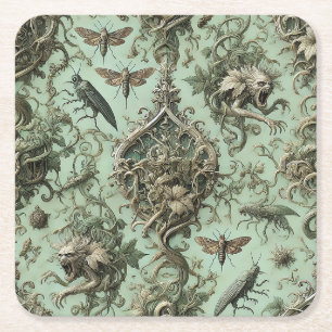 Dessous-de-verre Carré En Papier Élégie Chitineuse – Insecte Gothique