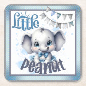 Dessous-de-verre Carré En Papier Eléphant bleu Cutie - Petite cacahuète (Devant)
