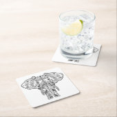 Dessous-de-verre Carré En Papier Éléphant de style (En situation)