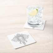 Dessous-de-verre Carré En Papier Éléphant Zendoodle principal (En situation)