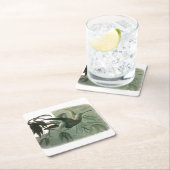 Dessous-de-verre Carré En Papier Elf Fairies Elves Lune Scène nocturne Oiseau Volan (En situation)