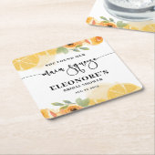 Dessous-de-verre Carré En Papier Elle a trouvé sa Fête des mariées Squeeze (Incliné)