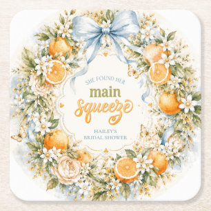Dessous-de-verre Carré En Papier Elle a trouvé son mariage Orange Blossom Bridal
