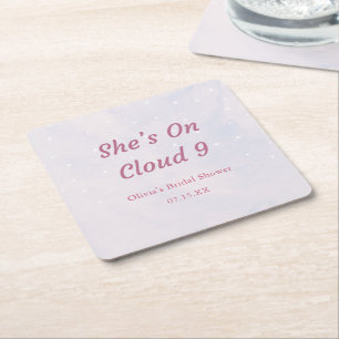 Dessous-de-verre Carré En Papier Elle est sur un rêve pastel Cloud 9 pour une Baby