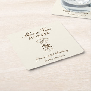 Dessous-de-verre Carré En Papier Elle est un peu plus âgée Coffee Martini Anniversa