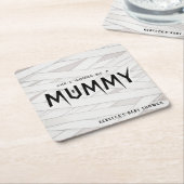 Dessous-de-verre Carré En Papier Elle va être un Baby shower d'Halloween maman (Incliné)