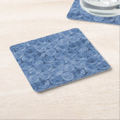 Dessous-de-verre Carré En Papier Emballage de bulle bleue (Incliné)