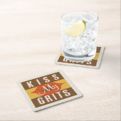 Dessous-de-verre Carré En Papier Embrasse mes petits pains (En situation)