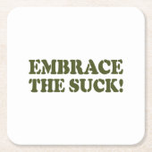 DESSOUS-DE-VERRE CARRÉ EN PAPIER EMBRASSEZ LE SUCK ! (Devant)