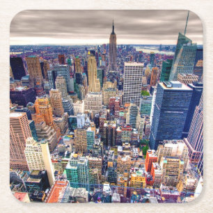 Dessous-de-verre Carré En Papier Empire State Building et Midtown Manhattan