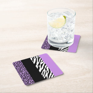 Dessous-de-verre Carré En Papier Empreinte de léopard, Zebra Print, Poster de anima
