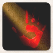 Dessous-de-verre Carré En Papier Empreinte sanglante (Devant)