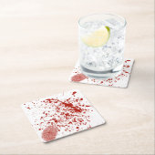 Dessous-de-verre Carré En Papier empreinte sanguine (En situation)