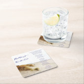 Dessous-de-verre Carré En Papier empreintes dans le sable (En situation)