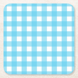 Dessous-de-verre Carré En Papier En vichy bleu cérusé clair