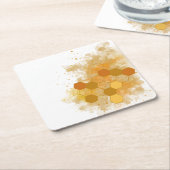 Dessous-de-verre Carré En Papier Encre alcoolique en nid d'abeille (Incliné)