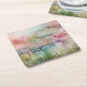 Dessous-de-verre Carré En Papier Encre d'alcool Abstrait (Incliné)