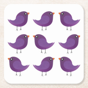 Dessous-de-verre Carré En Papier Enfants oiseau mignon