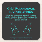 Dessous-de-verre Carré En Papier Enquêteur paranormal avec logo fantôme (Devant)