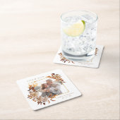 Dessous-de-verre Carré En Papier Enregistrer le Mariage photo Date (En situation)