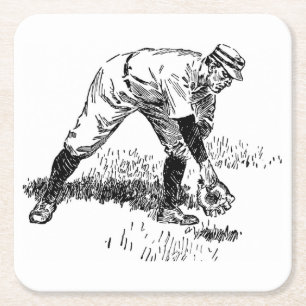Dessous-de-verre Carré En Papier Ensemble classique de Dessous de verre de baseball