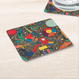 Dessous-de-verre Carré En Papier Ensemble coloré par Wassily Kandinsky