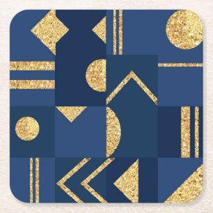 Dessous-de-verre Carré En Papier Ensemble de Dessous de verre de style bleu très Co