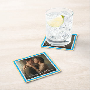Dessous-de-verre Carré En Papier Ensemble de dessous de verre en papier avec photo