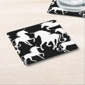 Dessous-de-verre Carré En Papier ensemble de licornes (Incliné)