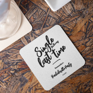 Dessous-de-verre Carré En Papier Enterrement de vie de jeune fille minimaliste 