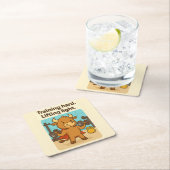 Dessous-de-verre Carré En Papier Entraînement dur, Lumière de levage - Funny Bullio (En situation)