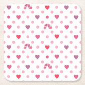 Dessous-de-verre Carré En Papier Eric Carle | Valentine Heart Polka Dot Motif (Devant)