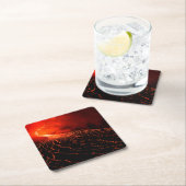Dessous-de-verre Carré En Papier éruption volcanique (En situation)