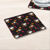 Dessous-de-verre Carré En Papier ESPACE | Snoopy Space Suit Motif noir (Incliné)