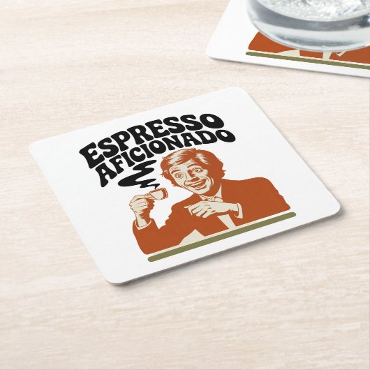 Dessous-de-verre Carré En Papier Espresso Aficionado - Java Lover (Incliné)