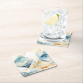 Dessous-de-verre Carré En Papier Esprit Abstrait (En situation)