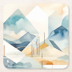 Dessous-de-verre Carré En Papier Esprit Abstrait