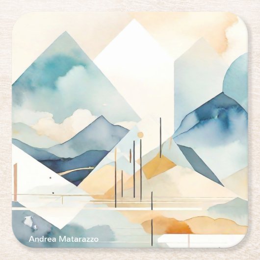 Dessous-de-verre Carré En Papier Esprit Abstrait (Devant)