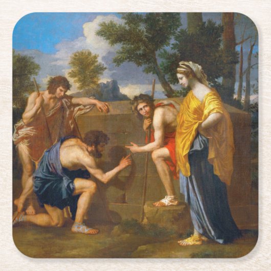 Dessous-de-verre Carré En Papier Et dans Arcadia ego, Poussin (Devant)