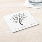 Dessous-de-verre Carré En Papier Et une perdrix dans un poirier (Incliné)