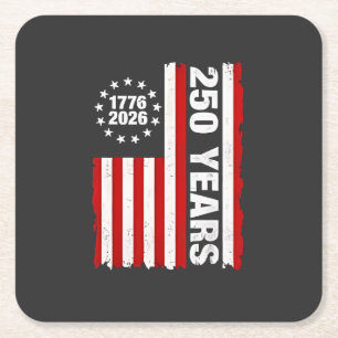 Dessous-de-verre Carré En Papier États-Unis vintages Semiquincentennial 250e Annive