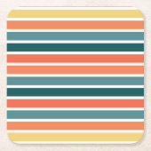 Dessous-de-verre Carré En Papier Été de '77 Stripes (Devant)