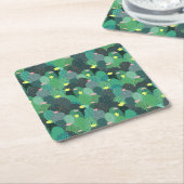 Dessous-de-verre Carré En Papier Été Vert Turquoise Cactus Gold points Design migno (Incliné)