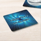 Dessous-de-verre Carré En Papier Étoile bleue sculptée (Incliné)