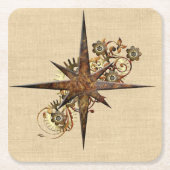 Dessous-de-verre Carré En Papier Étoile Compass Steampunk (Devant)