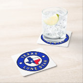 Dessous-de-verre Carré En Papier Étoile solitaire du Texas (En situation)