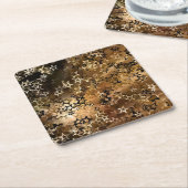 Dessous-de-verre Carré En Papier Étoiles d'or (Incliné)